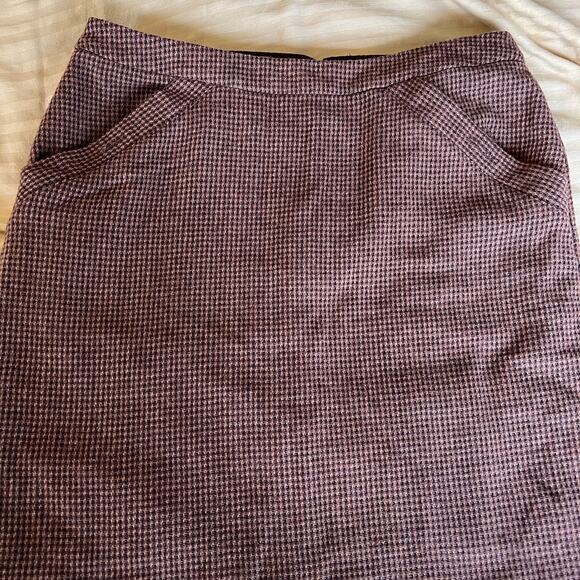 Banana Republic womens wool blend brown houndstooth mini skirt office siren corp - Picture 2 of 11